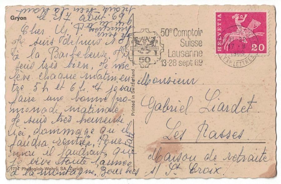 Cartoline postali: Gryon, kiosque, circulée 1969 – Usato da Frauenfeld venduto da POML 1