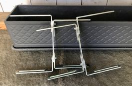 4 Blumenkisten, Untersatz, Halterung, 80x17, Zementmaterial