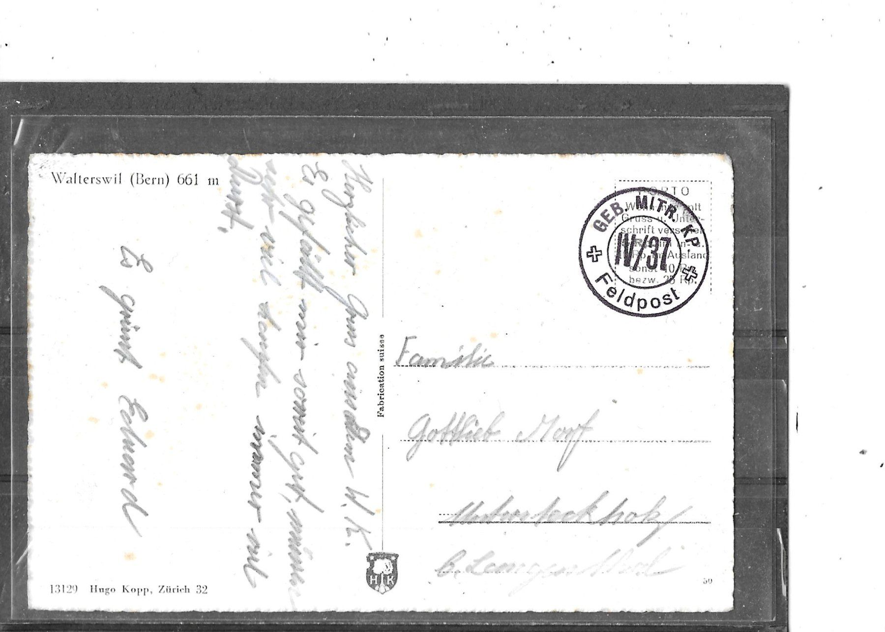 Cartoline postali: BE Walterswil – Usato da Schocherswil venduto da Wilare 1