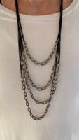 Kette schwarz/silberfarben Modeschmuck