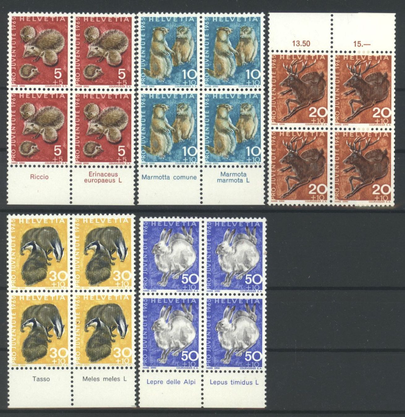 Tutti i francobolli: 1965, Pro Juventute, Viererblöcke ** – Usato da Willisau venduto da Vollstempel