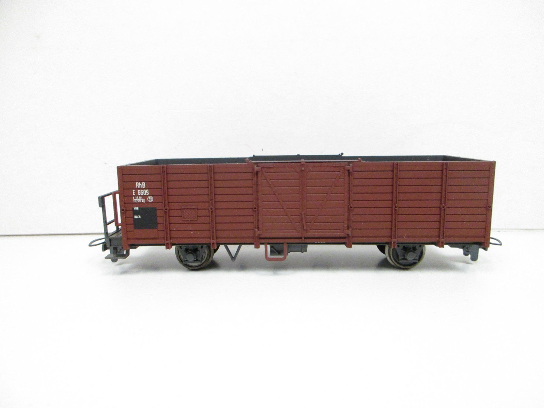 Bemo Modellini di ferrovie: Bemo H0m 2251 109 RhB Offener Güterwagen E 6609 – Nuovo e nell'imballaggio originale da Olten venduto da Heinrich875 2