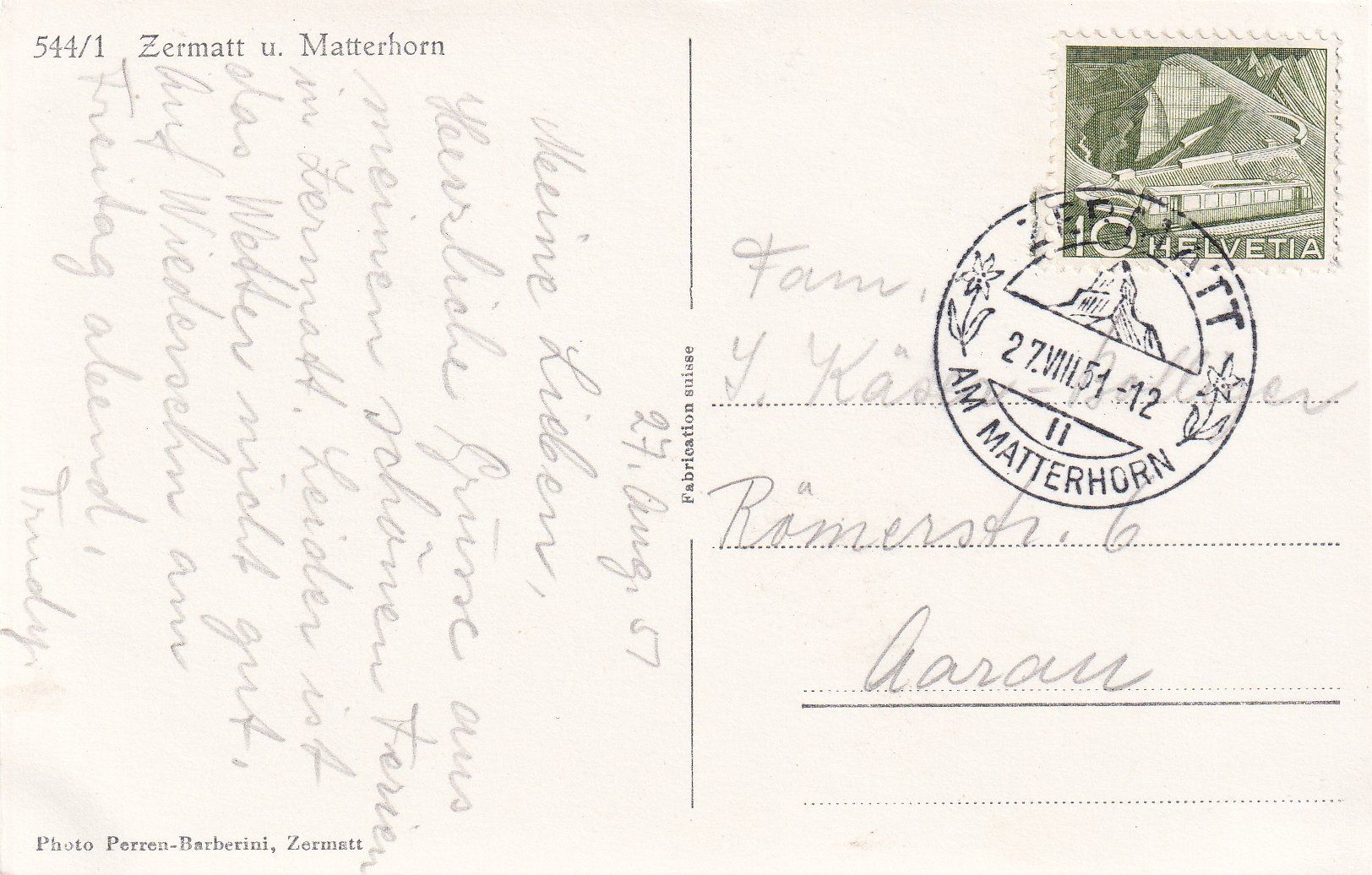 Cartoline postali: Zermatt und Matterhorn /bo – Usato da Hombrechtikon venduto da Rudolf07 1