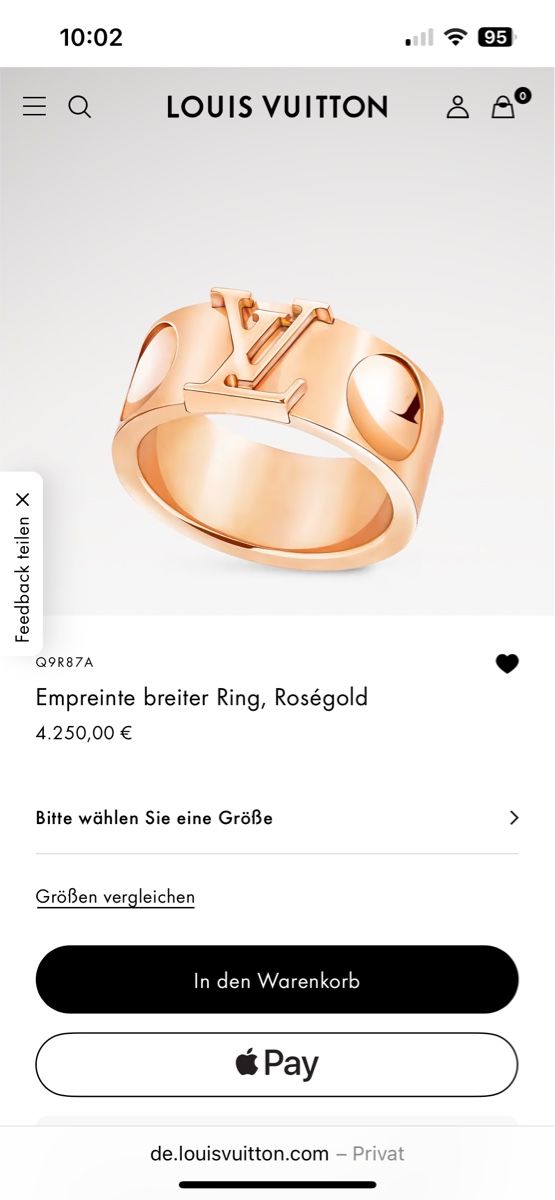 Louis Vuitton Anelli: Louis Vuitton Empreinte Weissgold Ring Grösse 52 – Nuovo (secondo la descrizione) da Kerns venduto da osco01 8