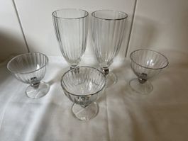 5er Set Longdrink & Dessertgläser France Bleikristall 