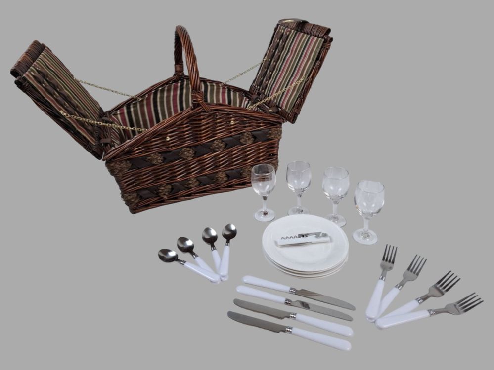Picknick Weidenkorb 21-teilig 1