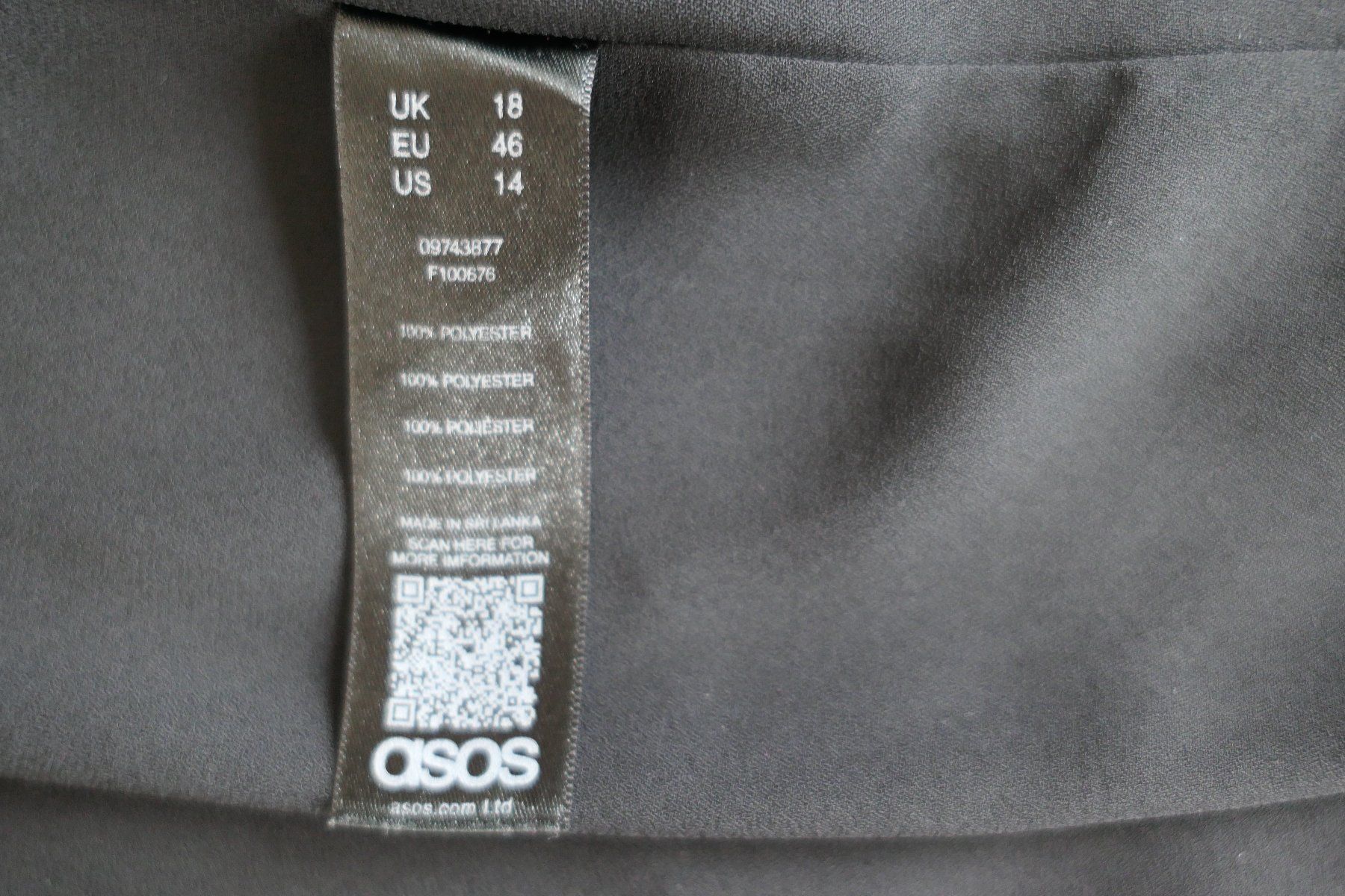 Asos Vestiti: Asos: Robe cocktail noire (taille EU46) – Usato da Geneve venduto da Seven-Peaks-Seconds 7