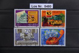 CH 1980 Serie mit Halbmondstempel                   Los 5480