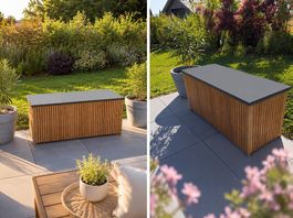 Coffre de jardin coussin bois , Gartenbox  Auflagenbox Holz