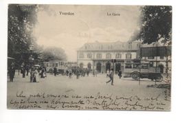 YVERDON La Gare - Postauto - gel. 1907 n. Firenze