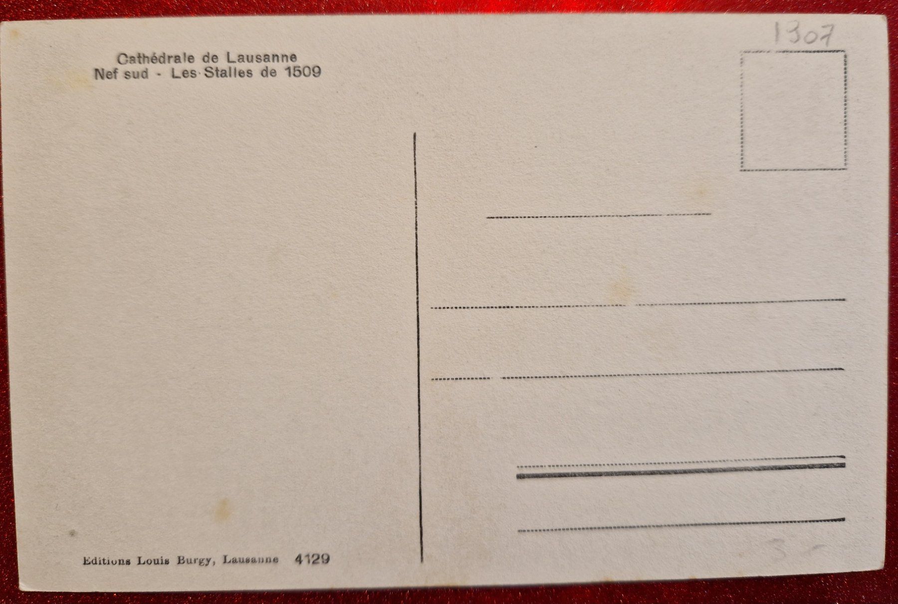 Ansichtskarten: Kathedrale Lausanne 1907 – Neu (gemäss Beschreibung) aus Melchnau von Fishel 1