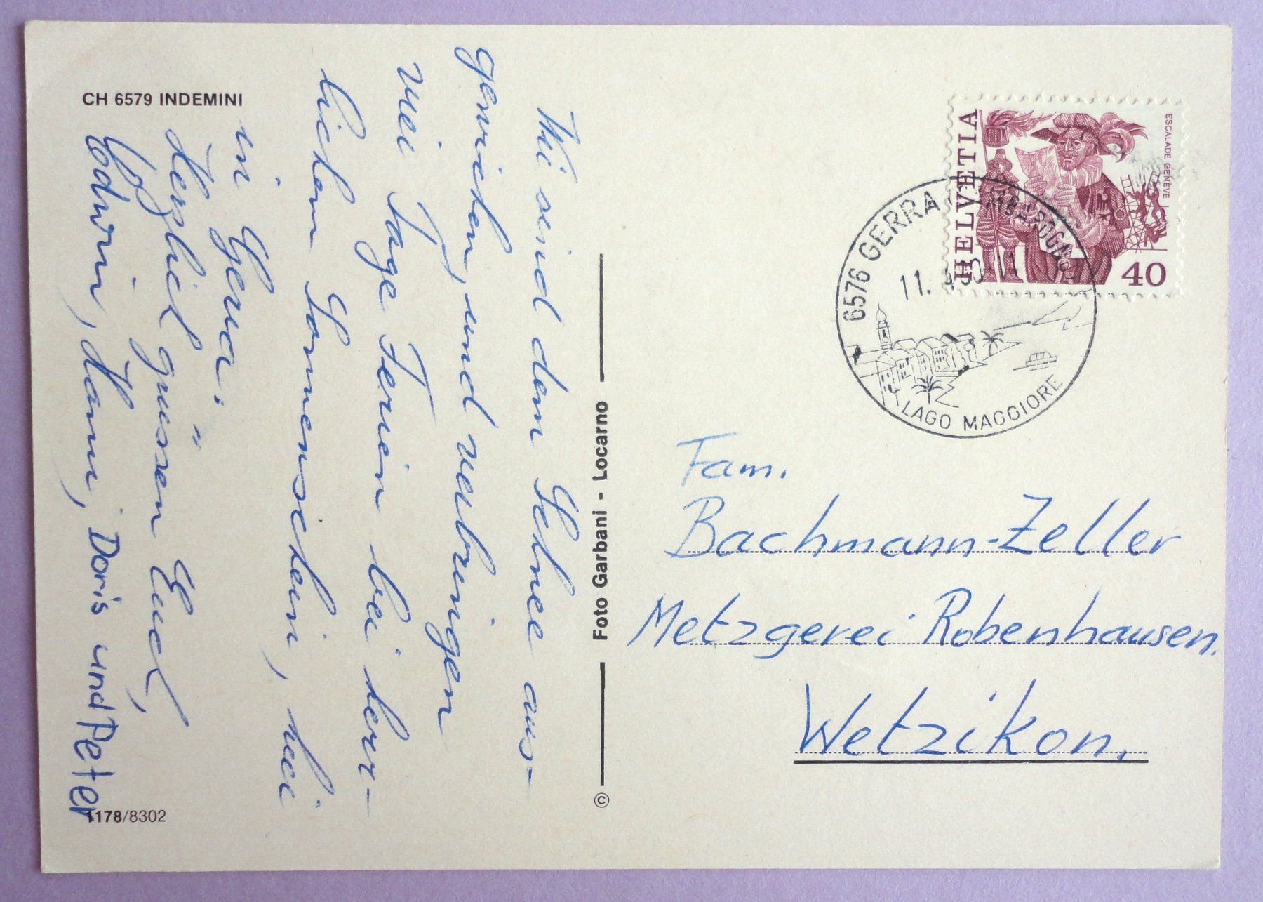 Cartes postales: Indemini – D'occasion à Fétigny par Billy2miny 1