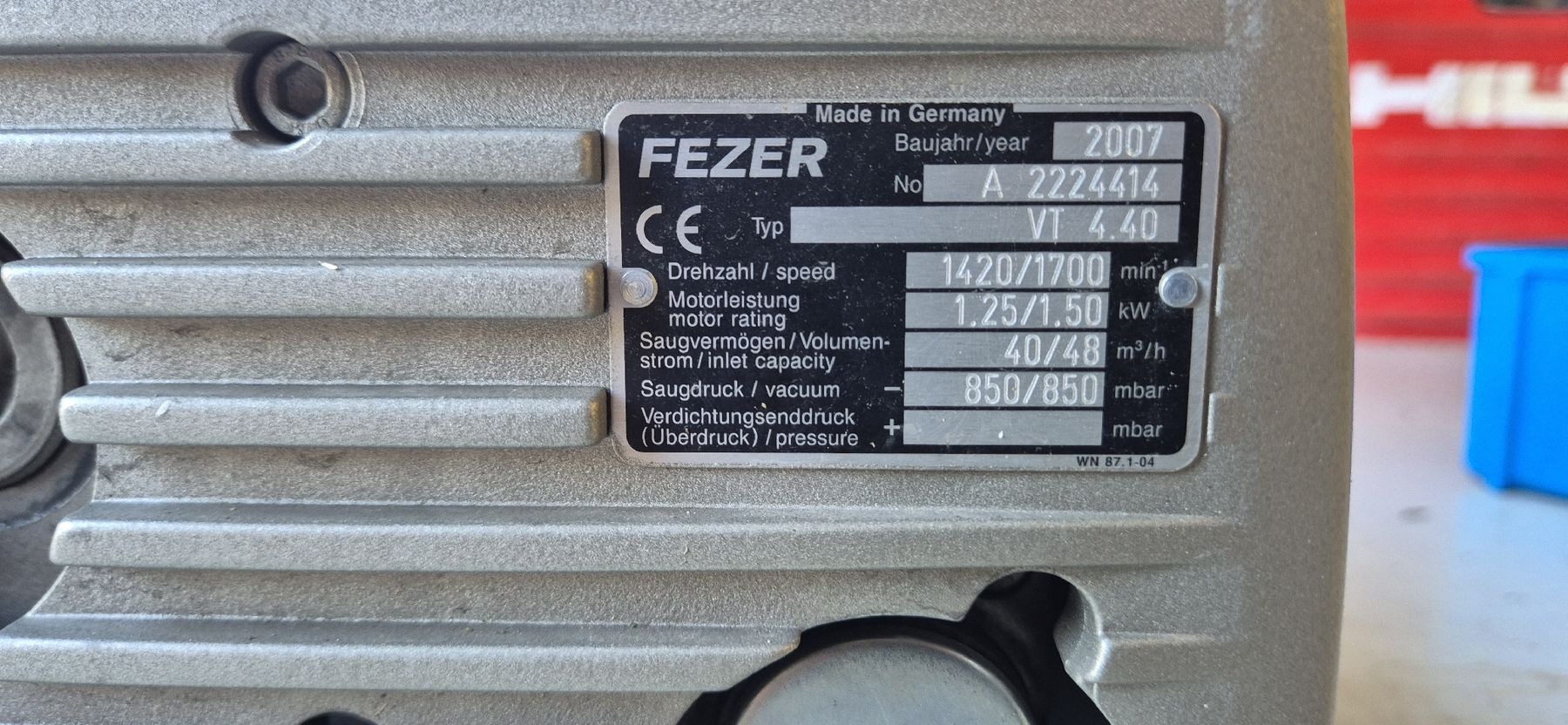 Tutte le macchine: Vacuum pumpe / pompe a vide FEZER – Usato da Berlens venduto da ETE68 2