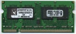 Kingston 512MB DDR2 667MHz PC2-5300 SODIMM KVR667D2S5/512