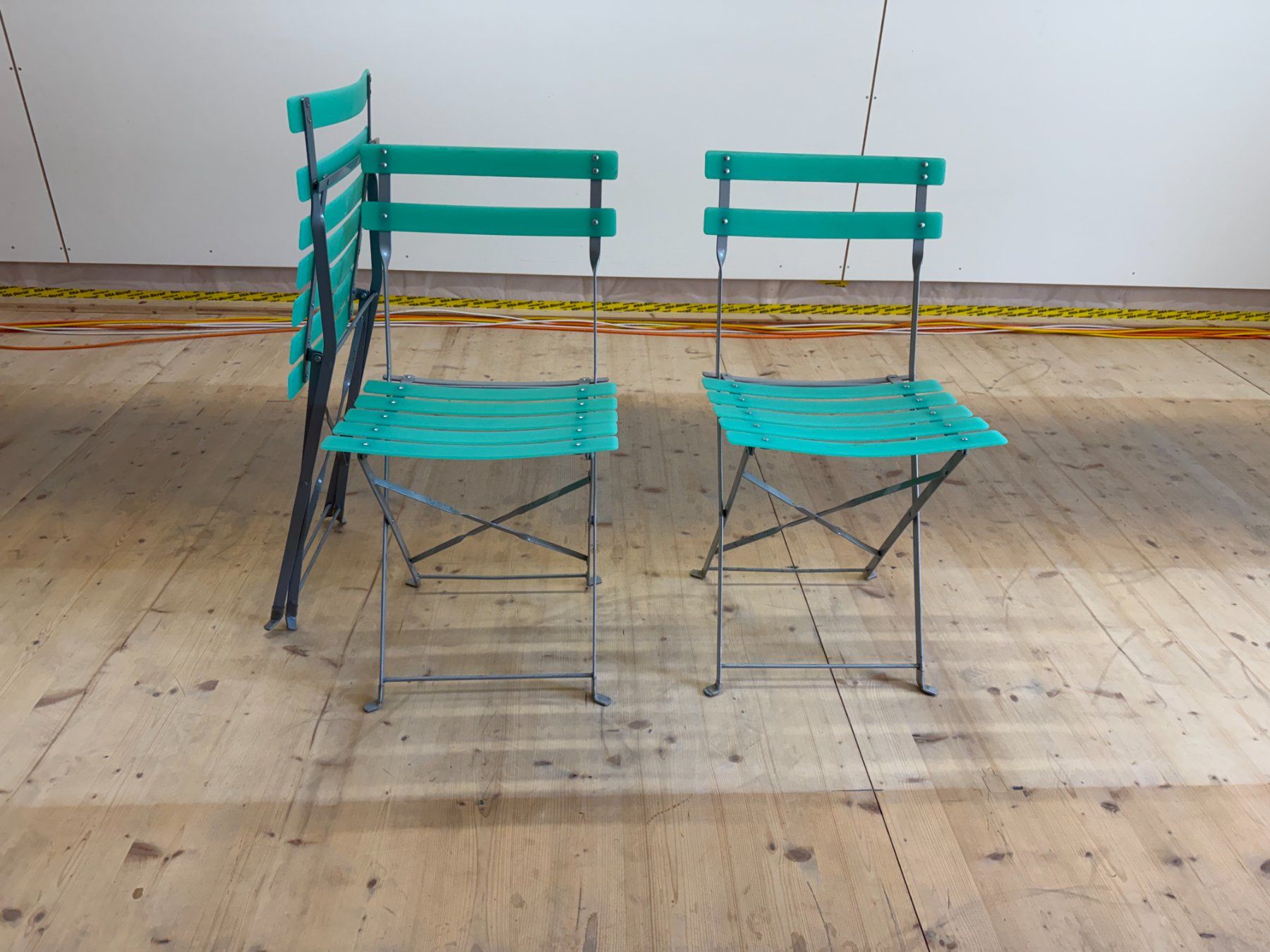 Sedie: Lot de 3 chaises pliantes vertes style bistrot – Usato da Dorénaz venduto da gargantua58