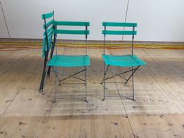 Lot de 3 chaises pliantes vertes style bistrot