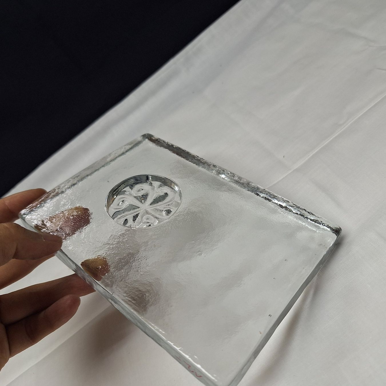 Bicchieri: Butterglas, Glasblock mit Muster, oder Briefbeschwerer – Usato da Winterthur venduto da Goldpipau 6