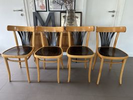 4er Set Vintage Bugholzstühle – ZPM Radomsko (Thonet-Stil)