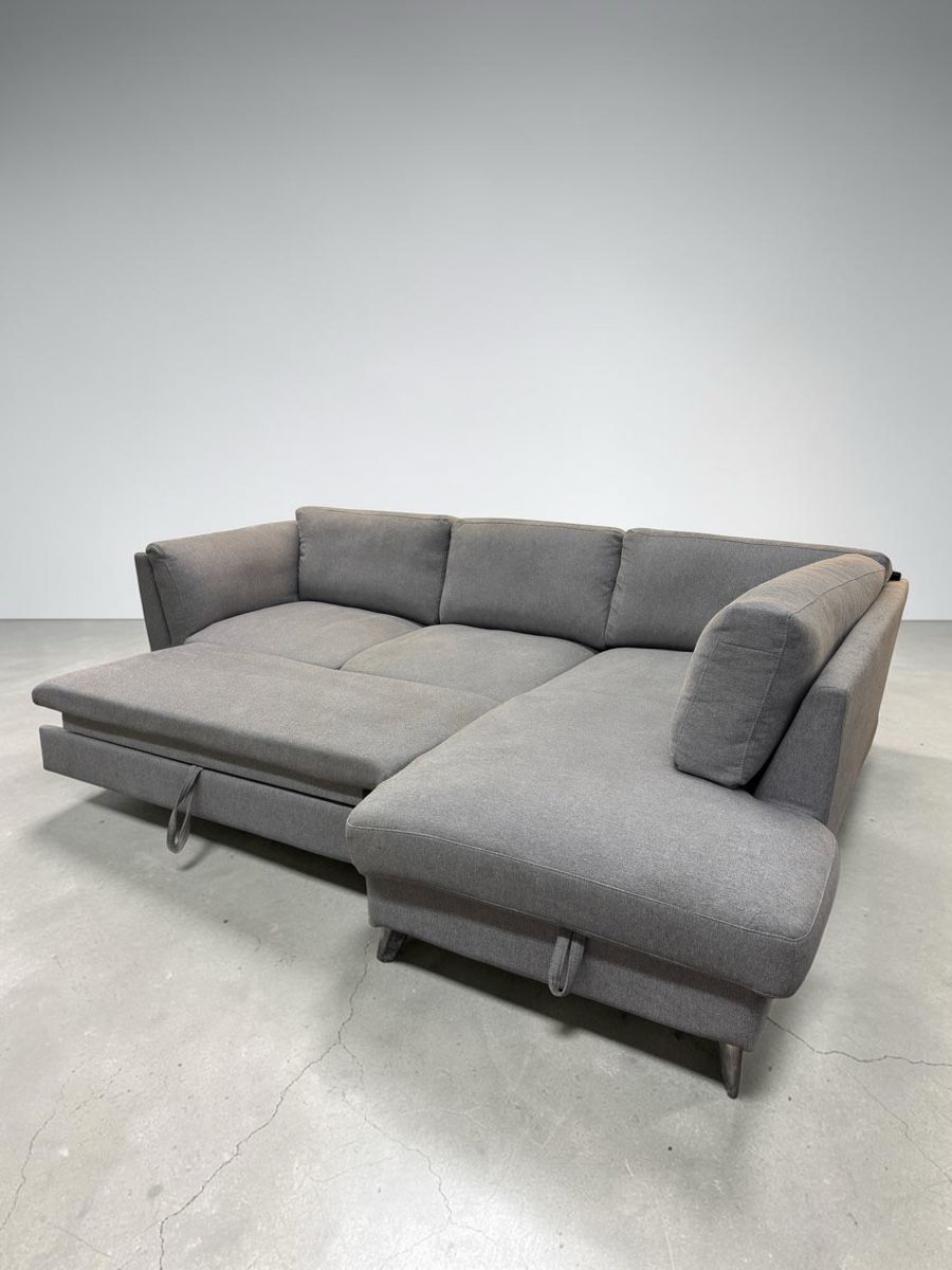 Sofas: Hellgraues Ecksofa mit Schlaffunktion und Stauraum – D'occasion à Fehraltorf par Sofalab.swiss 5