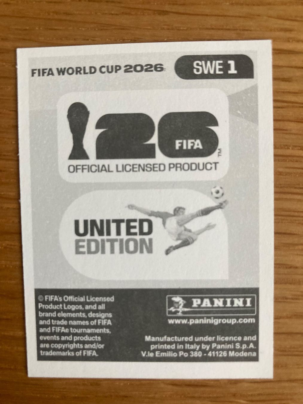 Panini Carte collezionabili: WM Sticker SWE 1 – Nuovo (secondo la descrizione) da Winterthur venduto da Whitefish 1