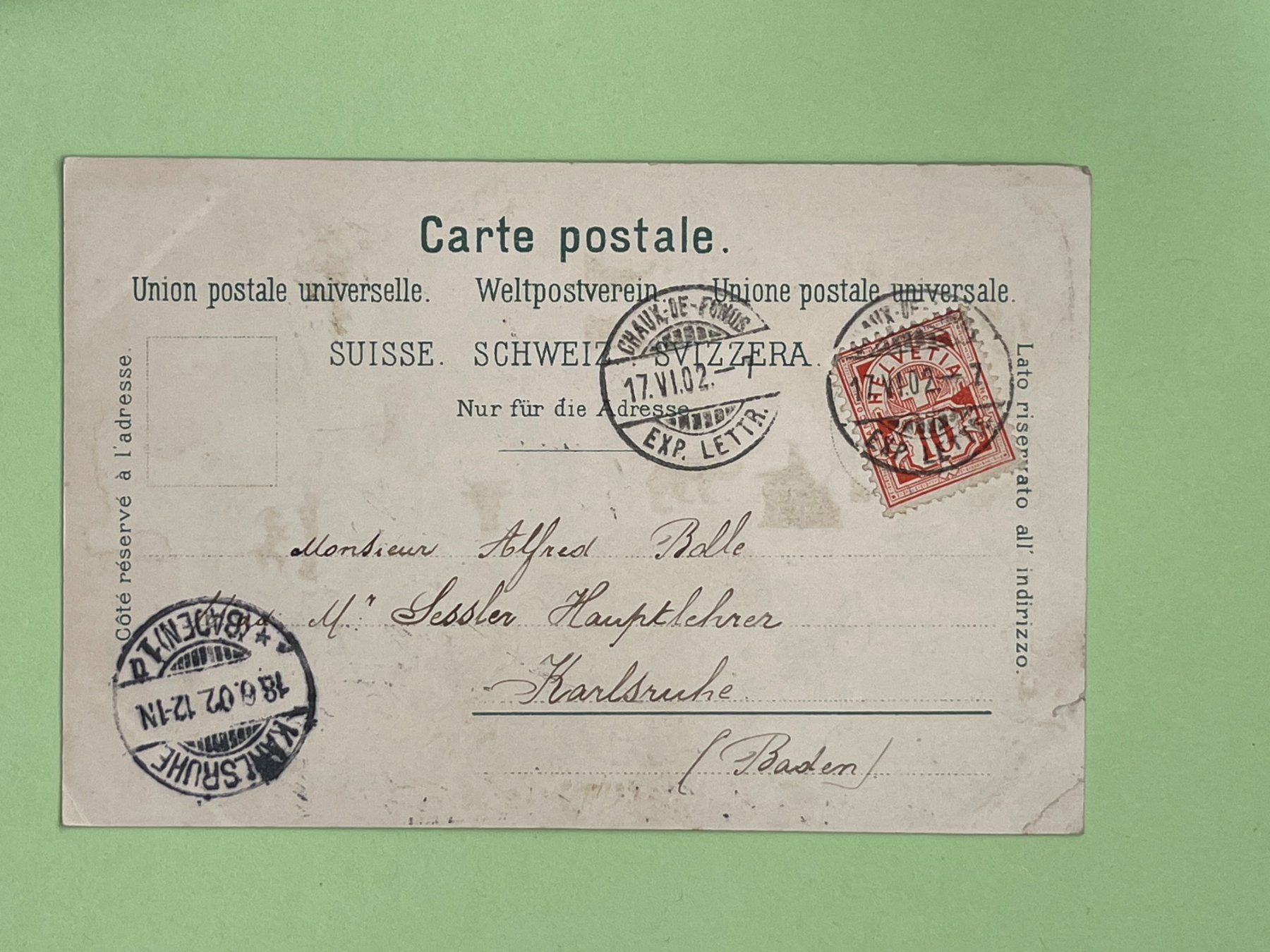 Ansichtskarten: Souvenir de la Suisse - vor 1902 – Gebraucht aus Steg VS von _vinci_ 1