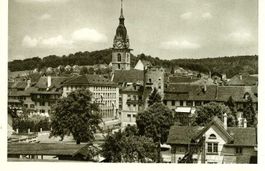 Zofingen alter Folterturm u.Kirche c1965