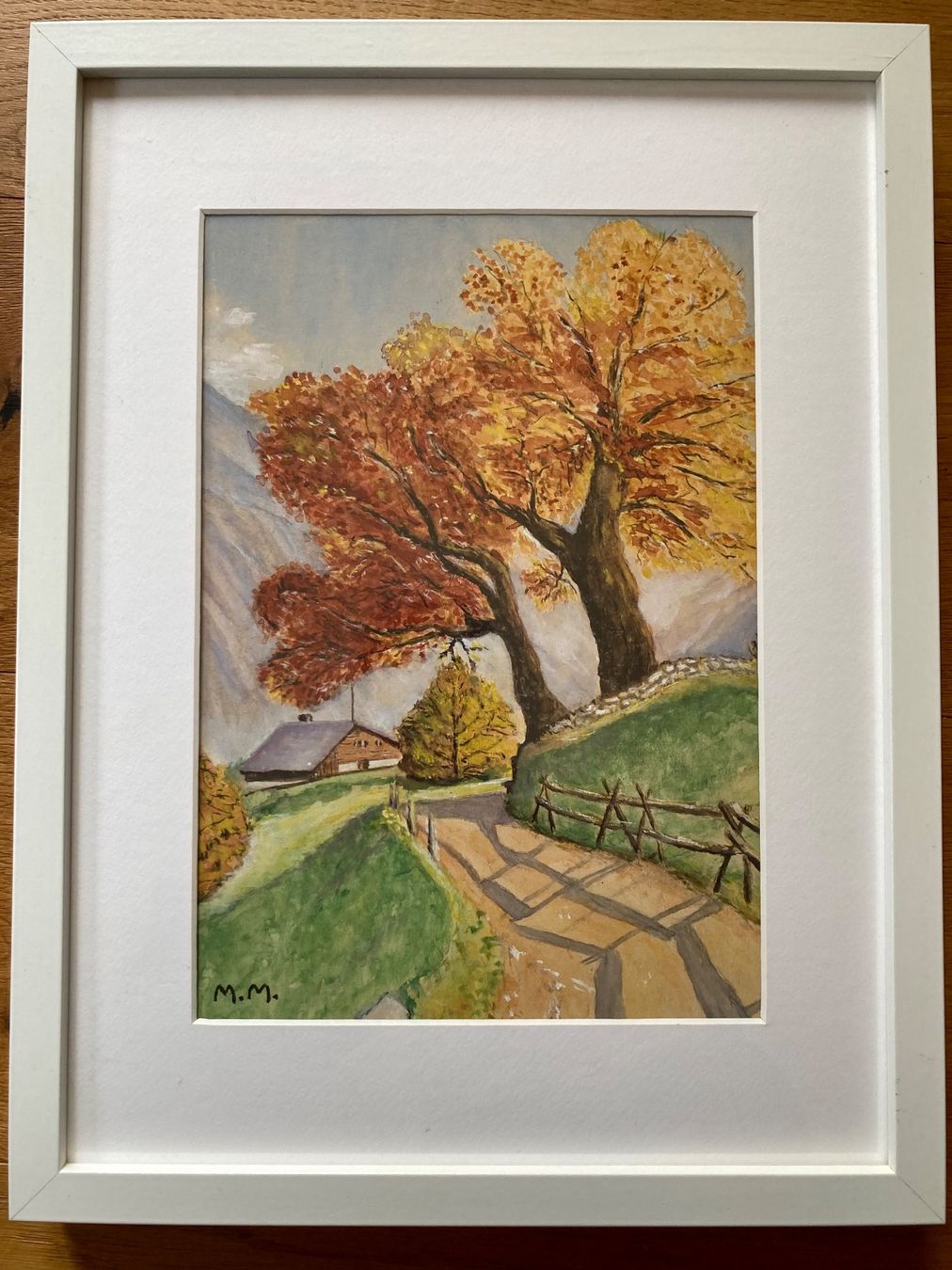 Dipinti: Original Aquarell Gemälde Herbst Monogramm MM gerahmt – Nuovo (secondo la descrizione) da Vaduz venduto da marmara18
