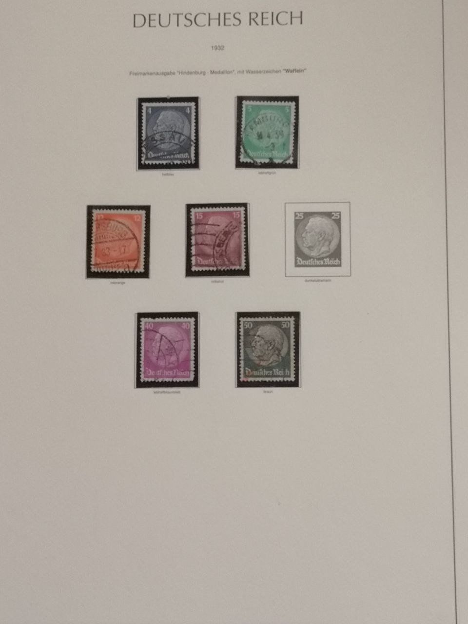 Tutti i francobolli: Deutsche Briefmarken 1932-1936. 10 Seiten. – Usato da Bern venduto da Yunkom 9