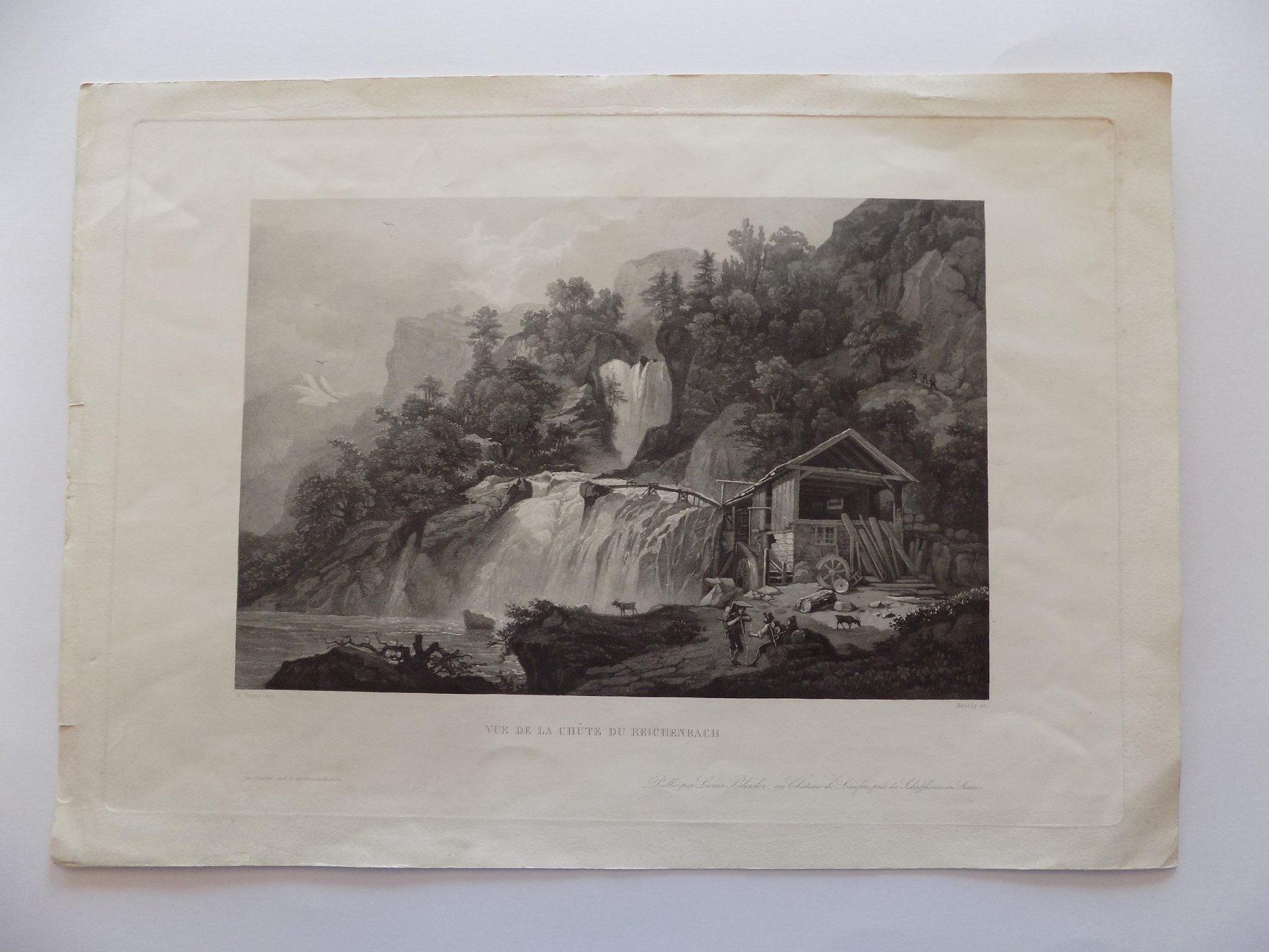 Gravures: Reichenbachfall Berner Oberland Aquatinta – D'occasion à Risch par Antikfee