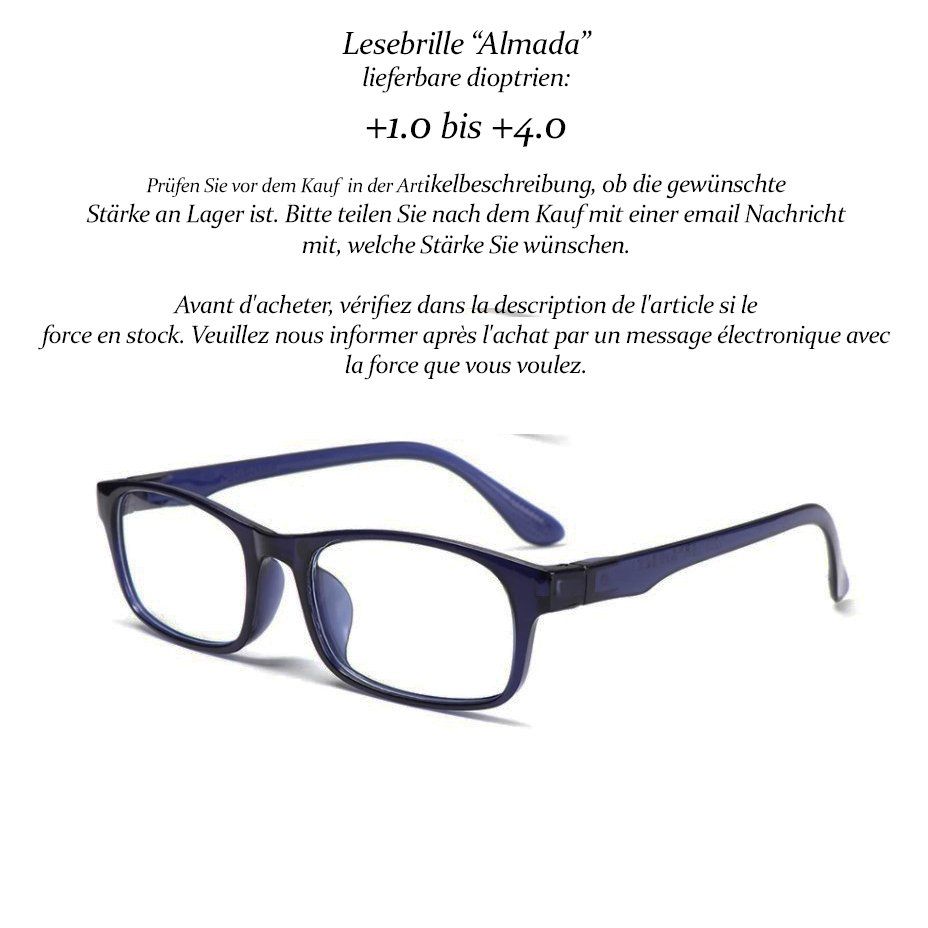Occhiali & Lenti: Lesebrille Almada +1.0 +1.5 +2.0 +2.5 +3.0 +3.5 +4.0 – Nuovo e nell'imballaggio originale da Pfäffikon SZ venduto da ANNAPURNA8091