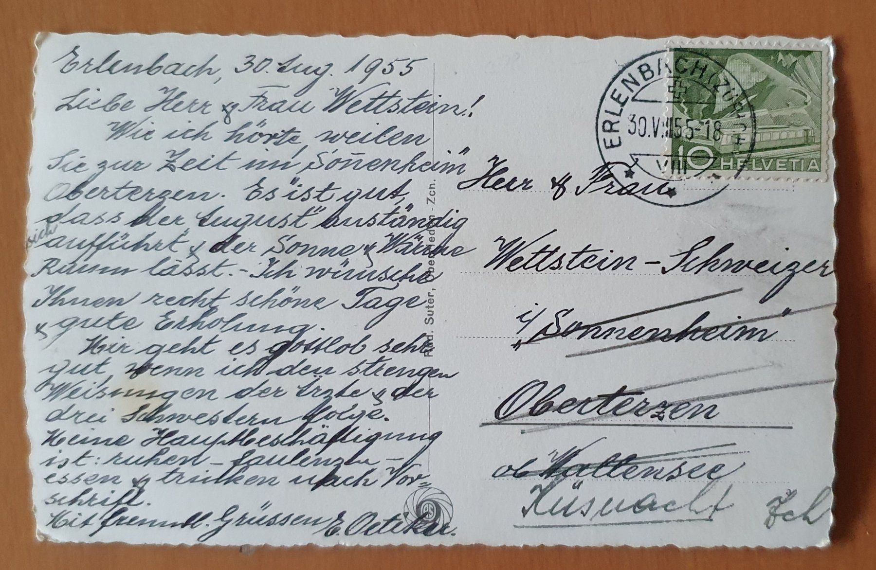 Cartoline postali: Eschenbach 1955 - Teilansicht – Usato da Kreuzlingen venduto da Rschweiz1 1