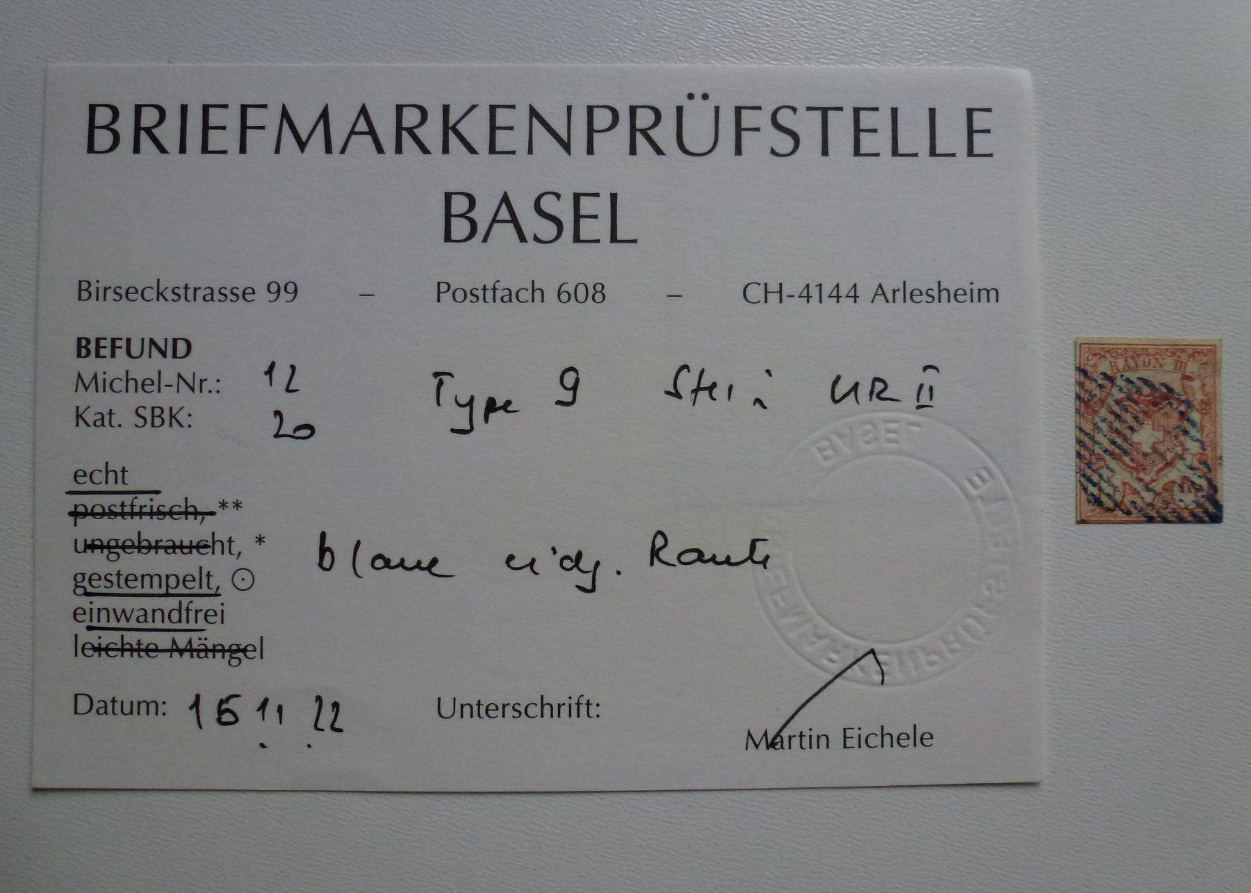Alle Briefmarken: 1850 - Rayon III - Typ 9 - Stein URII mit Befund – Gebraucht aus Walkringen von Casablanca777 2