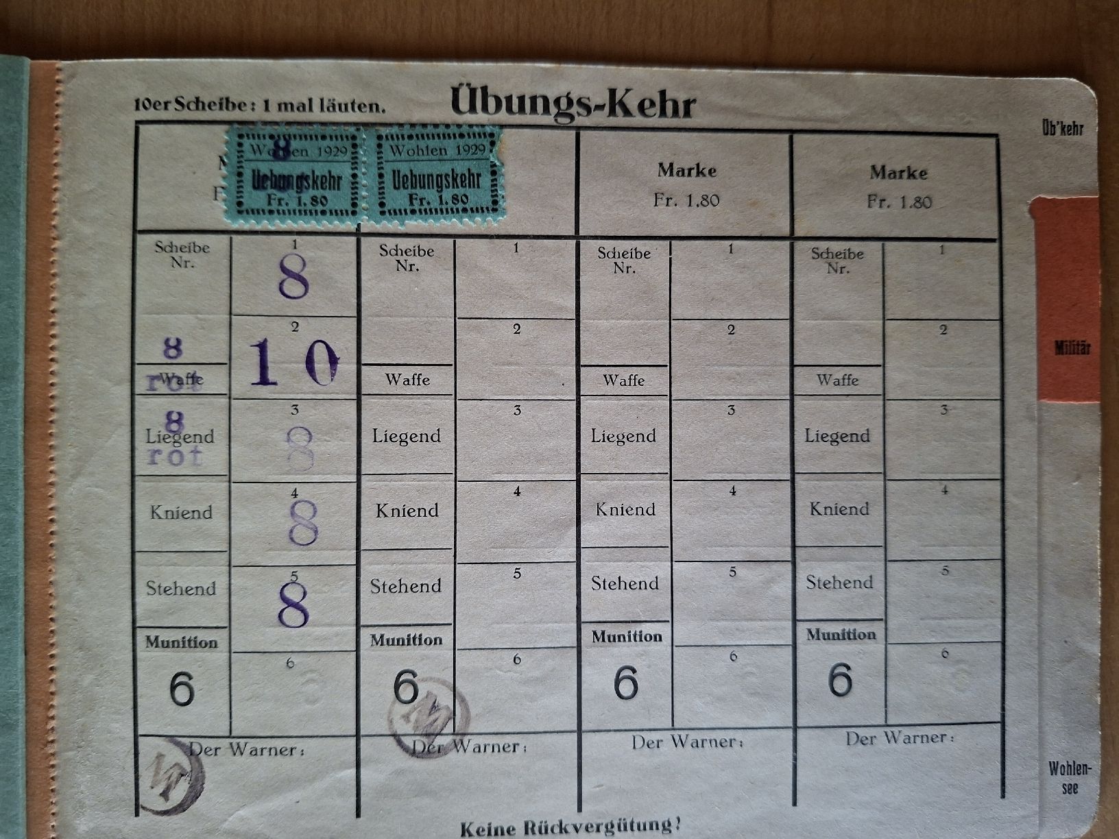 Documenti: Antikes Schiessbüchlein von 1929  – Usato da Schwanden Sigrisw venduto da len_9yqg 2