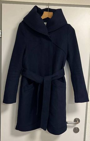 MINT&BERRY Wollmantel navy mit Kapuze Gr.36