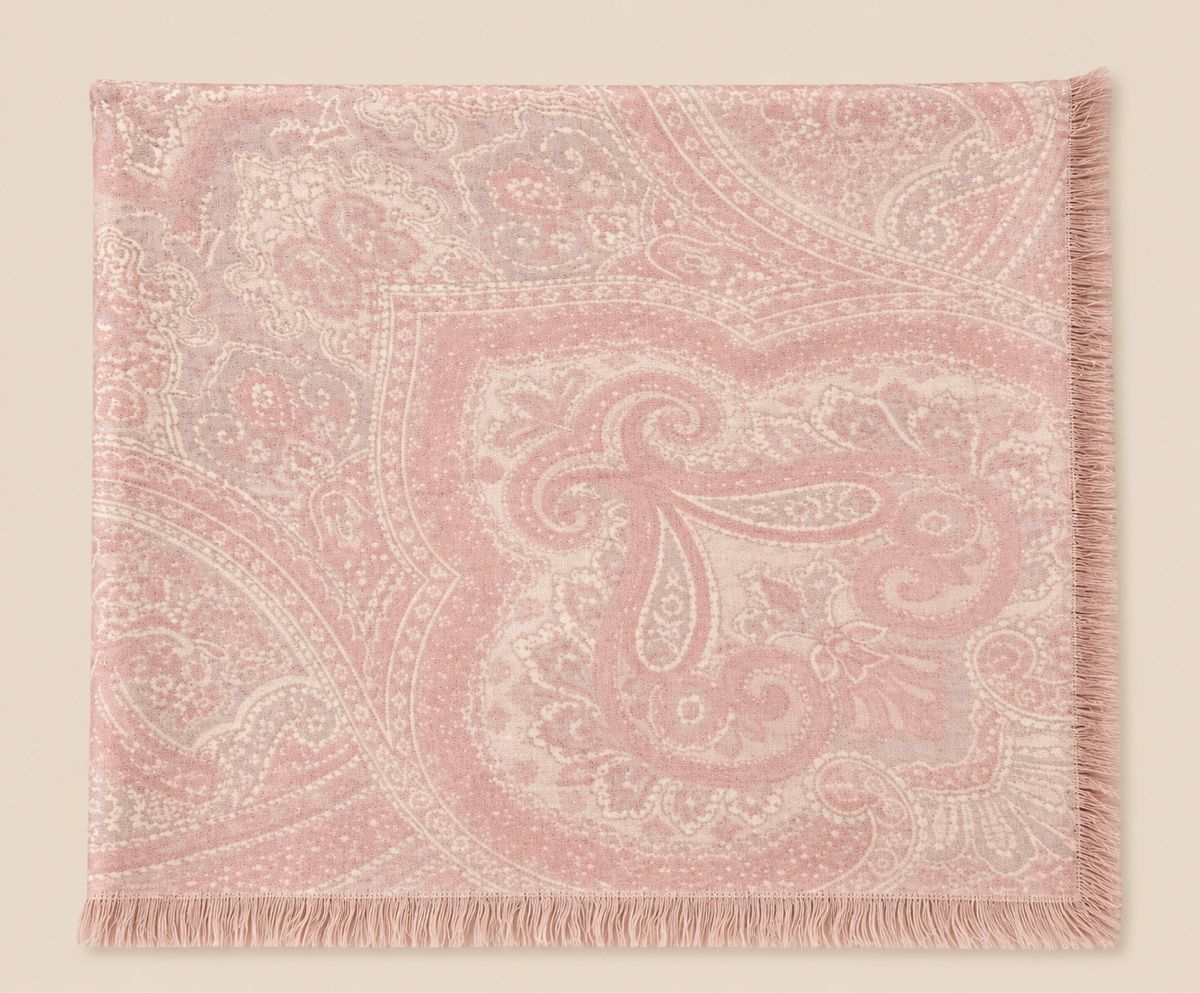 Foulard & Sciarpe: ÉCHARPE ROSE À MOTIF CACHEMIRE – Nuovo (secondo la descrizione) da Lausanne venduto da KeNaChic 1