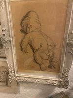 Zeichnung neue geboren m.Nabelschnur signiert,  datiert 1919