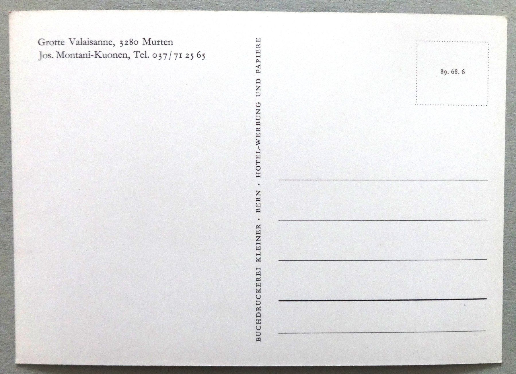 Cartoline postali: Grotte Valaisanne, Murten – Usato da Fétigny venduto da Billy2miny 1