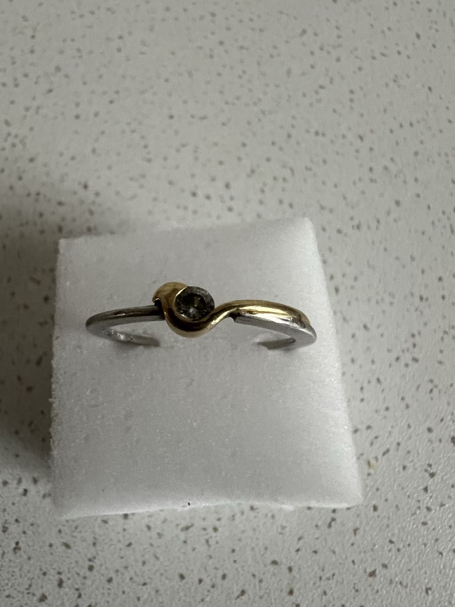 Anelli: Platin Ring mit Gelbgold und Stein – Usato da Abtwil SG venduto da ale2002 2