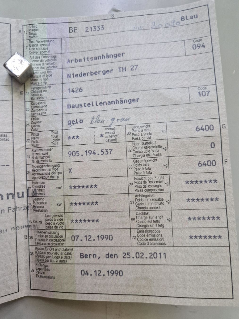 Niederberger Anhänger: NIEDERBERGER Bauwagen  – Gebraucht aus Sumiswald von ForstCounty 7