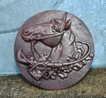 altes  GUSSEISEN-RELIEF " Pferdemotiv "  DM 23.5cm