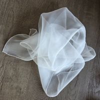 🐸 SEIDENFOULARD HALSTUCH FOULARD SEIDE WEISS 53 x 53 NEU