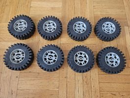 lego 3739c01 lot de 8 pièces Light Gray Wheel 24 x 43