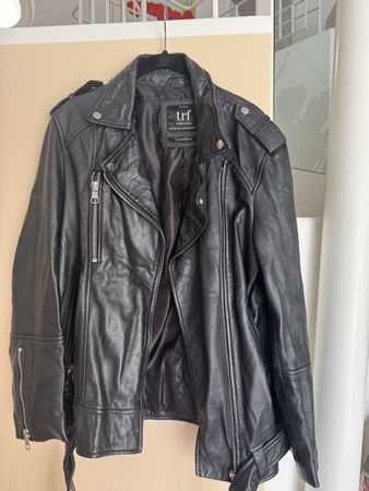 Damen Lederjacke Zara TRF Collection Schwarz Grösse S