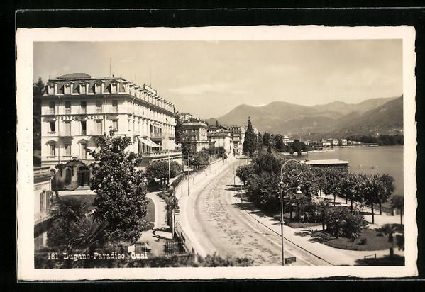 Cartoline postali: AK Lugano, Paradiso, Quai, 1933 – Usato da Berlin venduto da bartko-reher