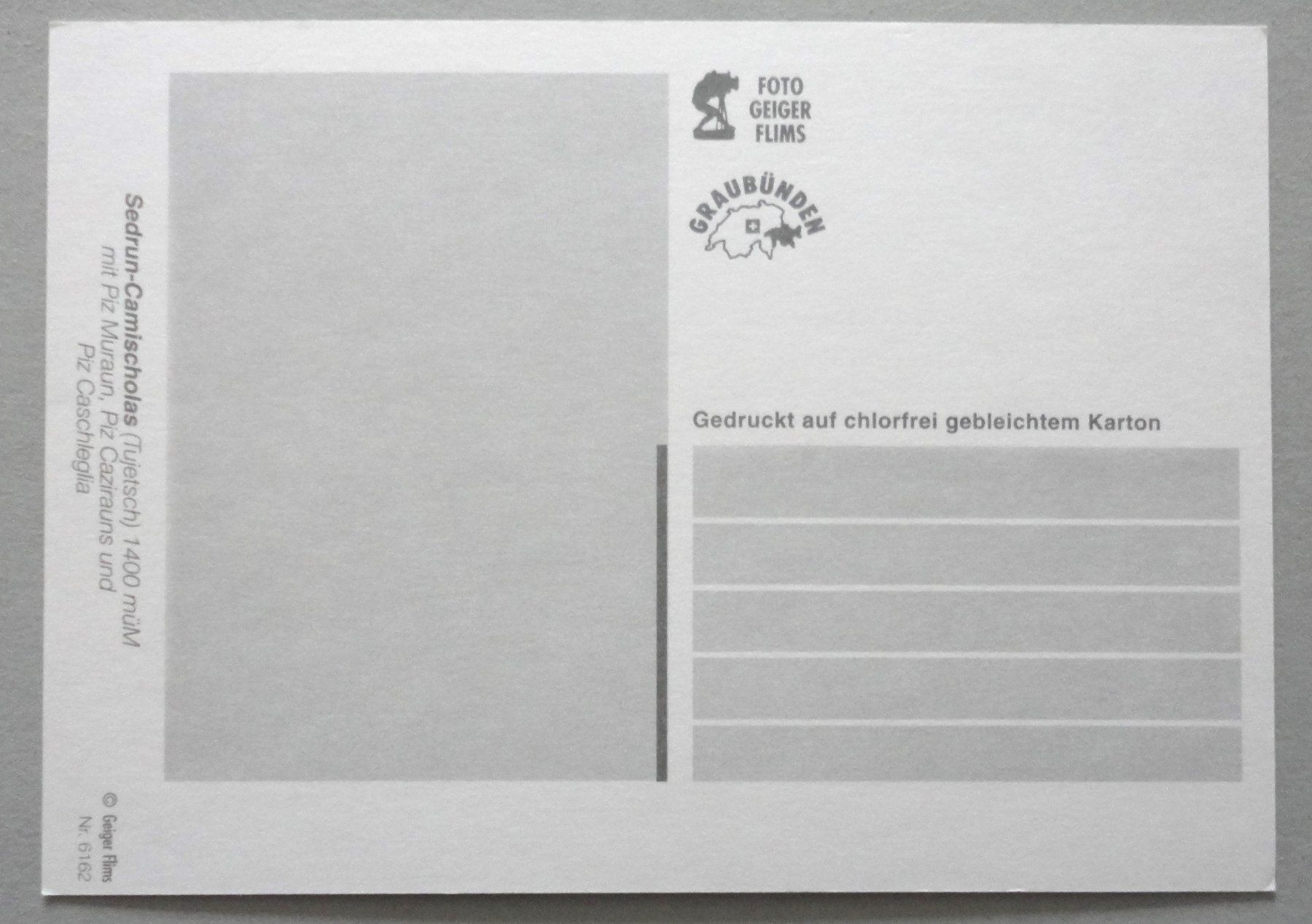Cartoline postali: Sedrun-Camischolas (Tujetsch) 1400 m ü.M. – Usato da Fétigny venduto da Billy2miny 1