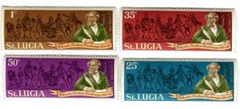 Briefmarken "Charles Dickens". St. Lucia
