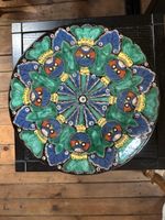 Keramik Wandteller, signiert, Durchmesser 30 cm