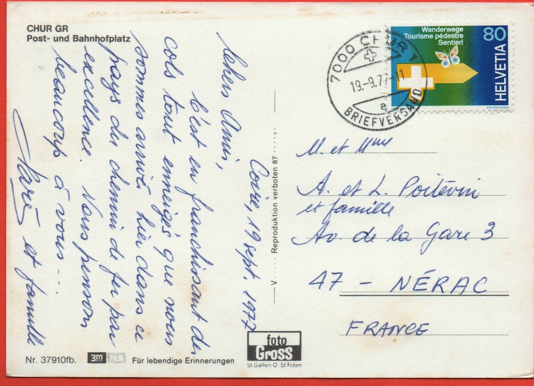 Cartes postales: CHUR Post- und Bahnhofplatz - Bahn - Postauto – D'occasion à Jona par philajona 1