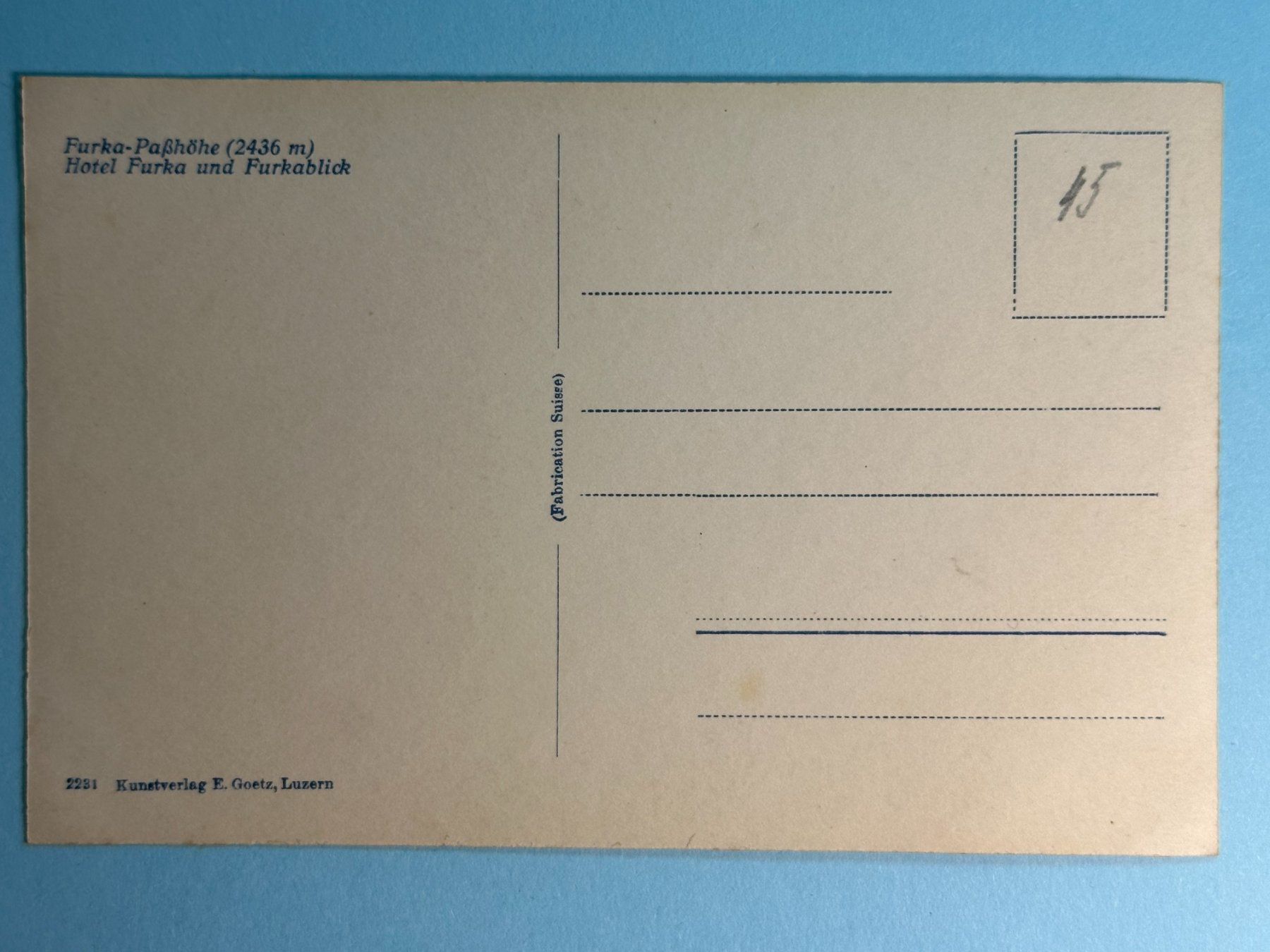 Ansichtskarten: Furka-Passhöhe - Hotel Furka - Oldtimer !!! – Gebraucht aus Steg VS von _vinci_ 1