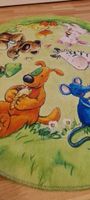 Kinderteppich Die Lieben Sieben rund grün guter Zustand